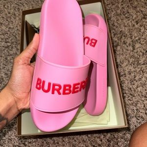Burberry Pink Pool Slides Size 39